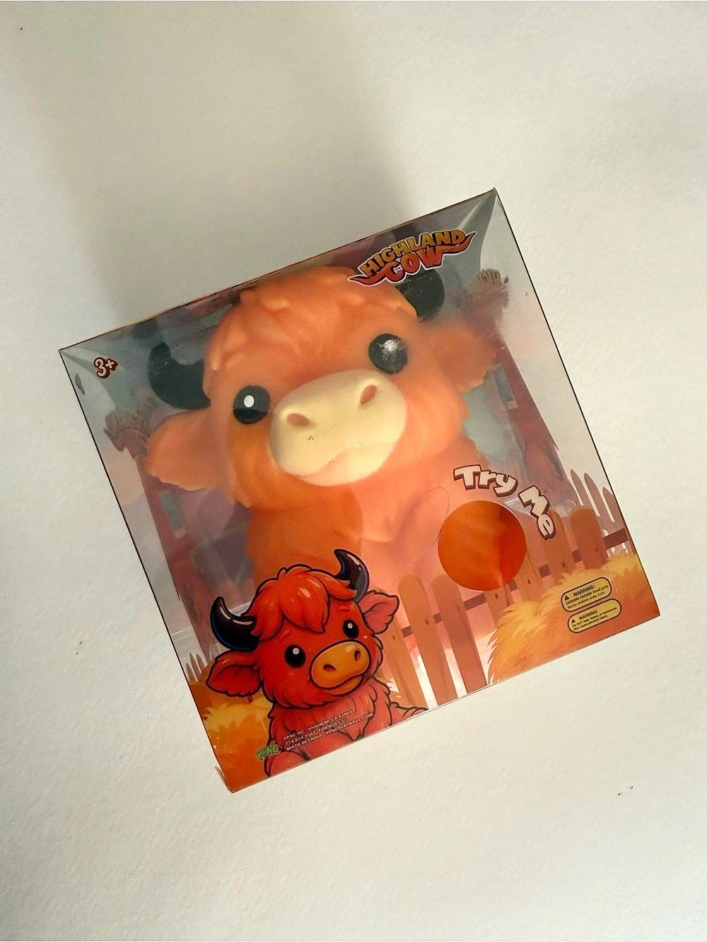 Highland Cow Squishy Toy in Orange